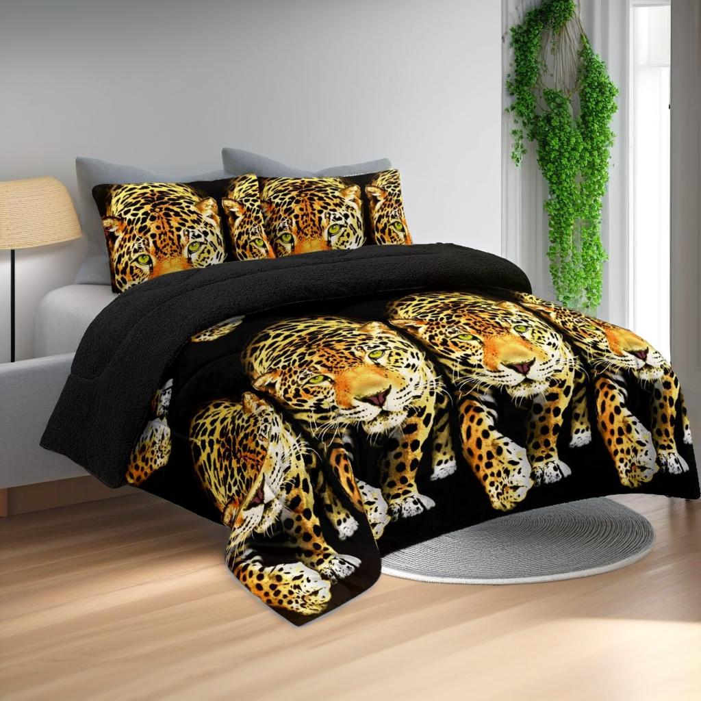 

Luxurious 3-piece Print Comforter Set - Soft & Cozy Bedding, Vibrant Animal Print