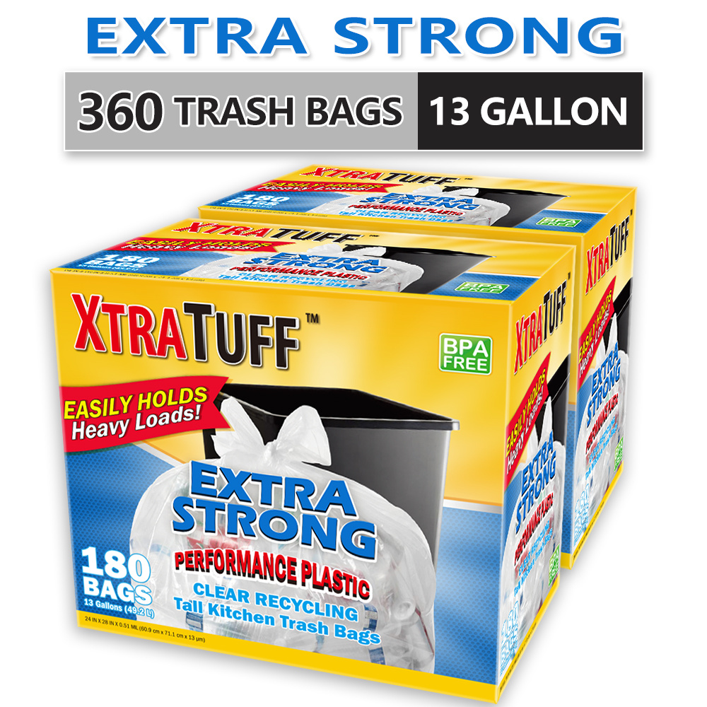 TEMU 360 Bags 13 Gallon 2 Box Expandable Heavy-duty Plastic Multipurpose Disposable Garbage Bags-super Strong, Leak-resistant, And Odor-proof For