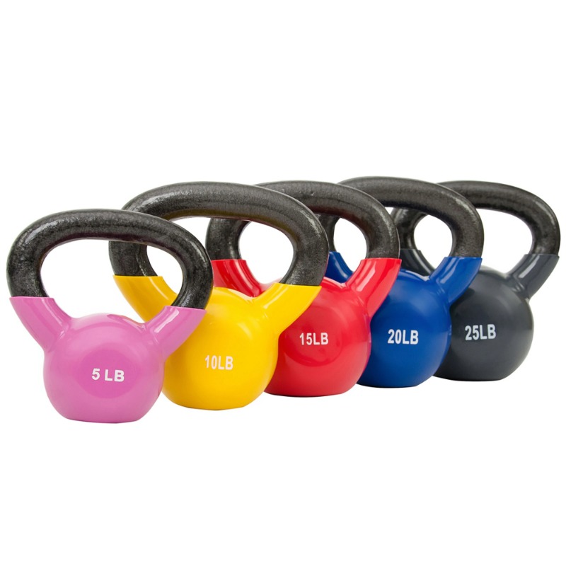 Lb Kettlebell Vinyl Coated Weight For Full Body Workout Squats Strength