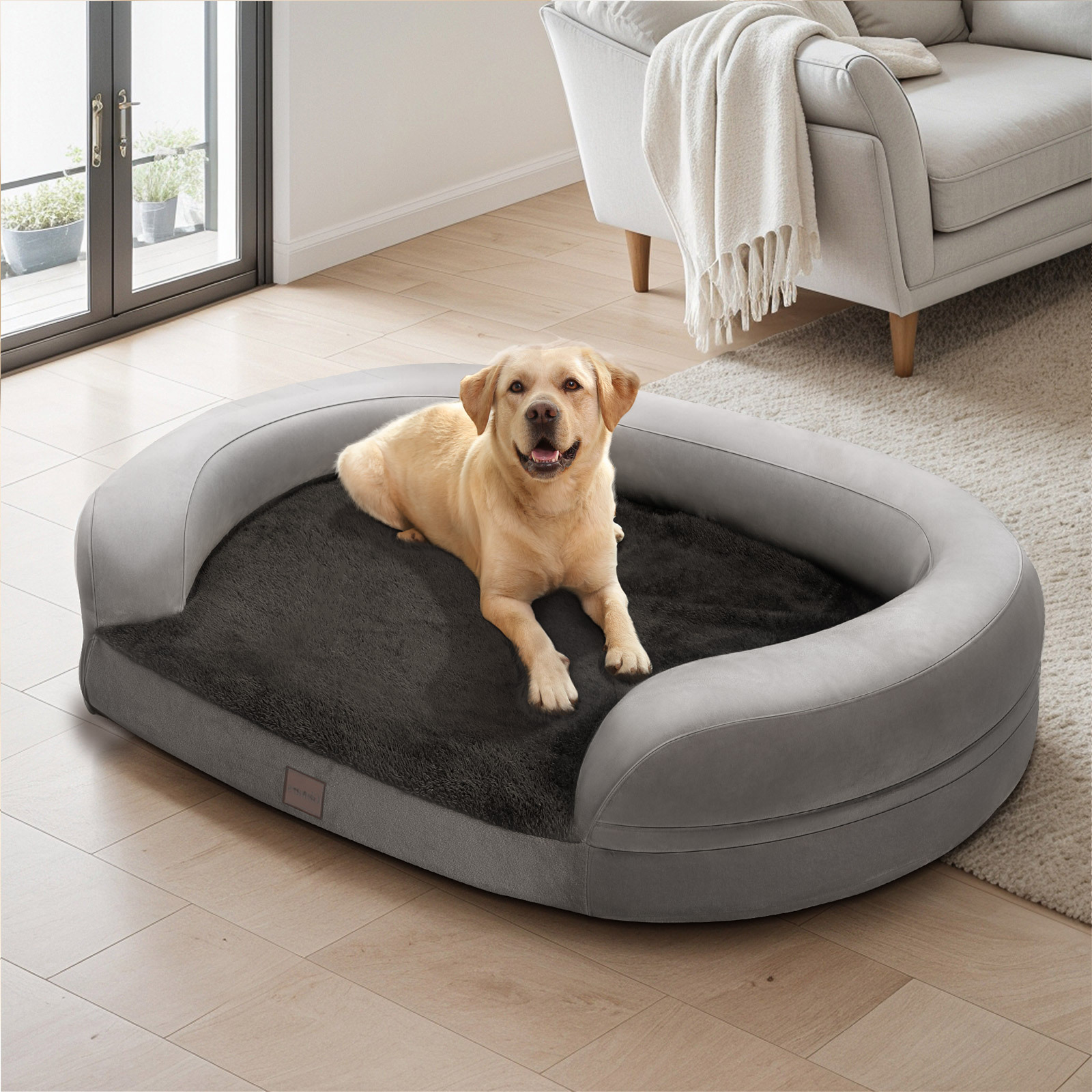 

Orthopedic Thicken Egg Foam Dog Beds For Large Dog For Large Medium Small & Aging Dogs- Big Dog Couch Bed- Easy Clean, Removable Washable Cover