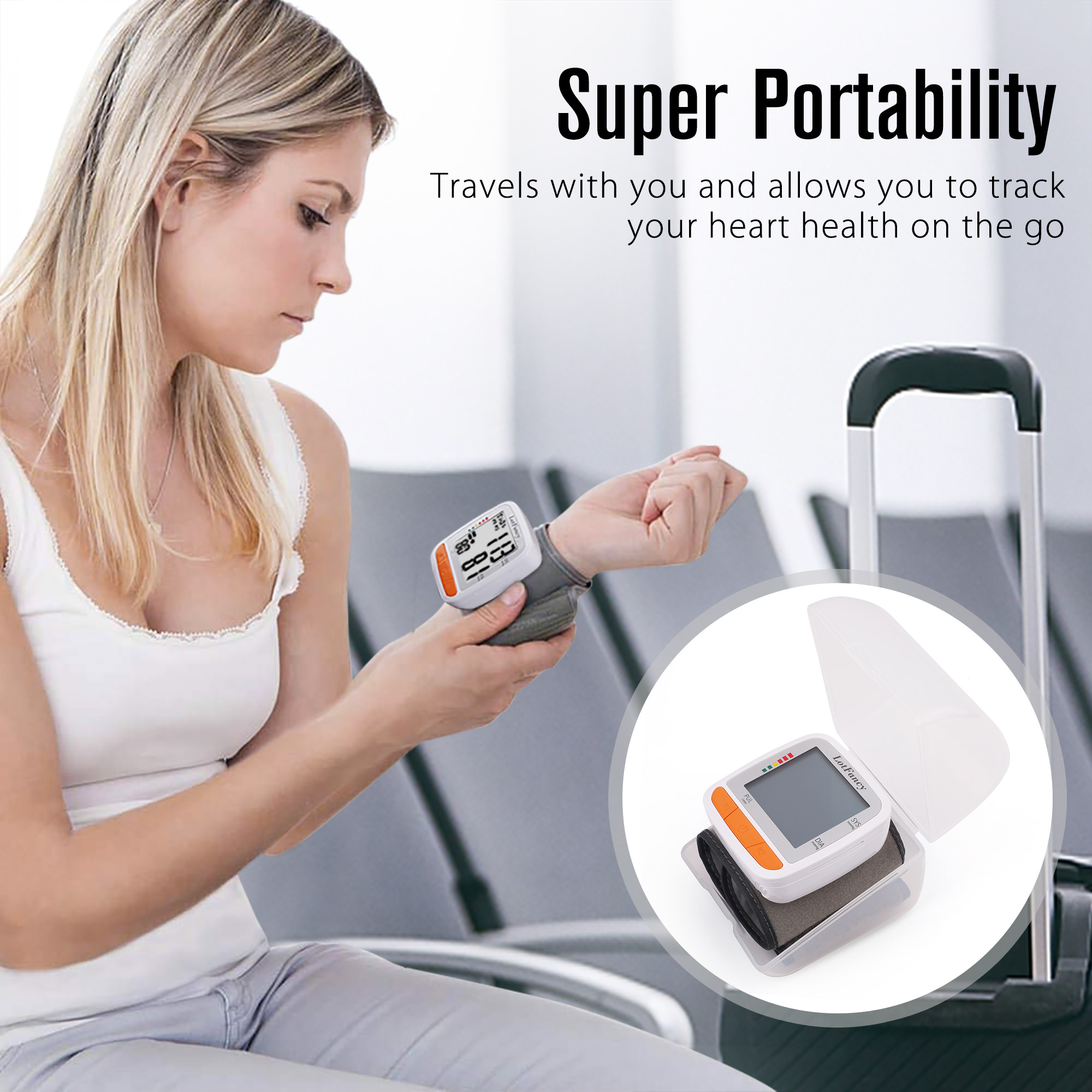 wrist   automatic   pressure machine wrist adjustable cuff 5 3 8 5 2   120 memory home bp gauge for irregular heartbeat detection Product details 6