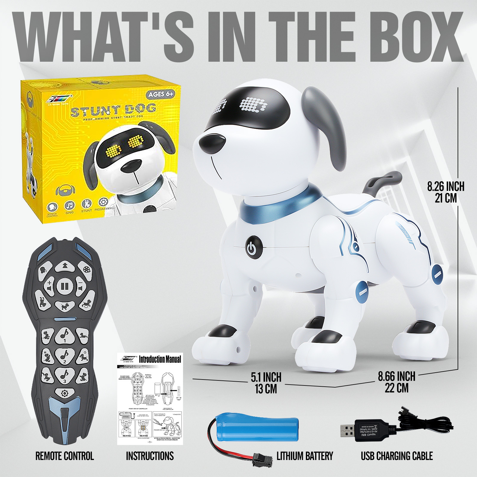 RC Robot Dog for Kids Remote Control Stunt Dog with Interactive Intelligent Robo Smart Dog for Kids can Sing Dance and Programming Great Christmas New Year Gift for Children