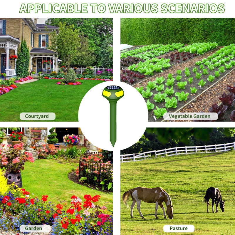 2 Pcs Ultrasonic Mole Repellent 4 Mole Repellent Repellent For Get Rid