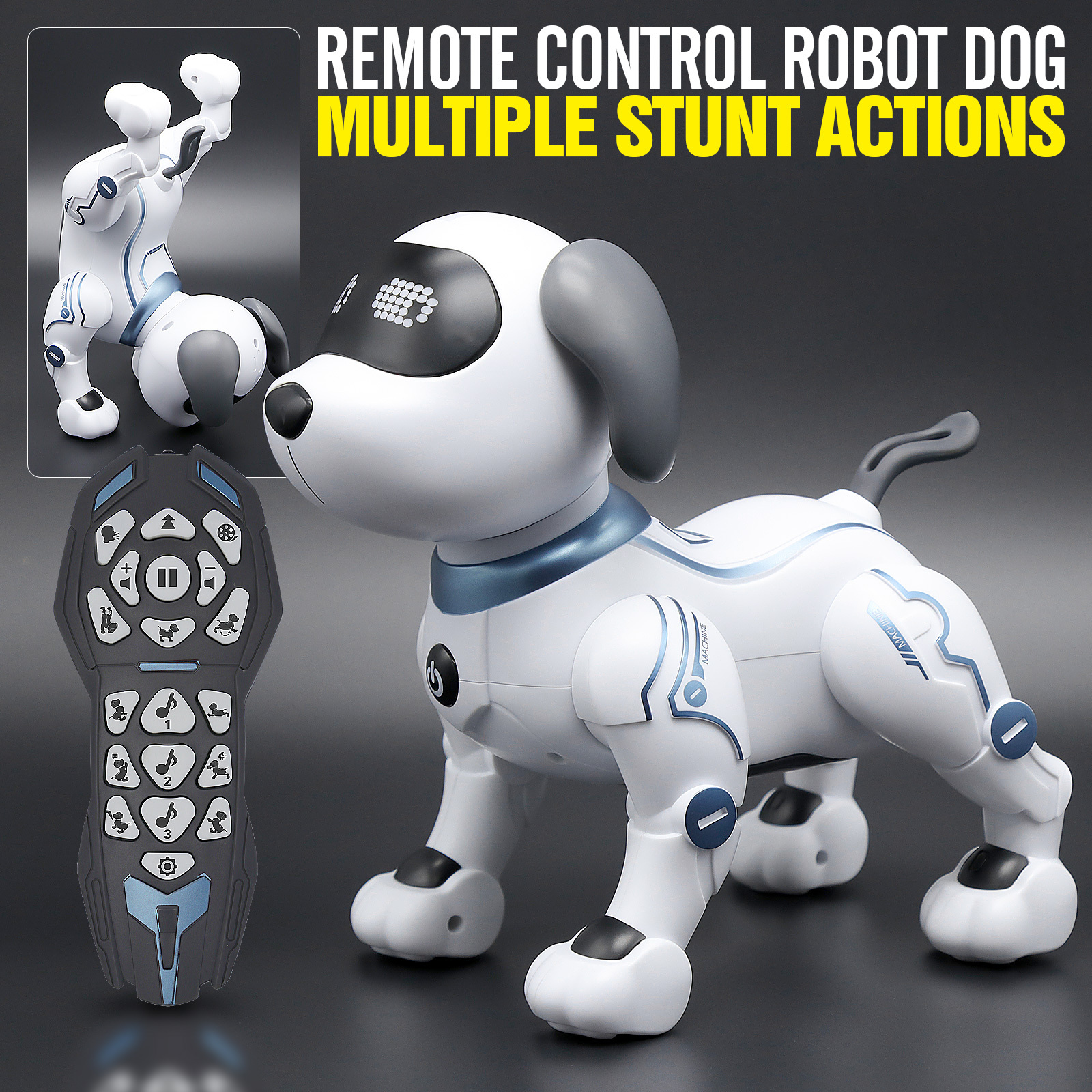 RC Robot Dog for Kids Remote Control Stunt Dog with Interactive Intelligent Robo Smart Dog for Kids can Sing Dance and Programming Great Christmas New Year Gift for Children