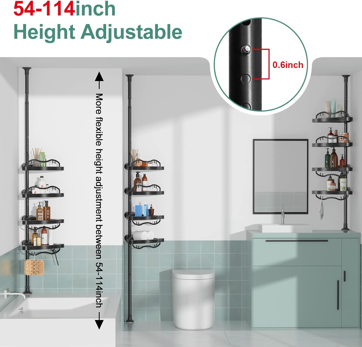 Shower Caddy Tension Pole Corner Temu