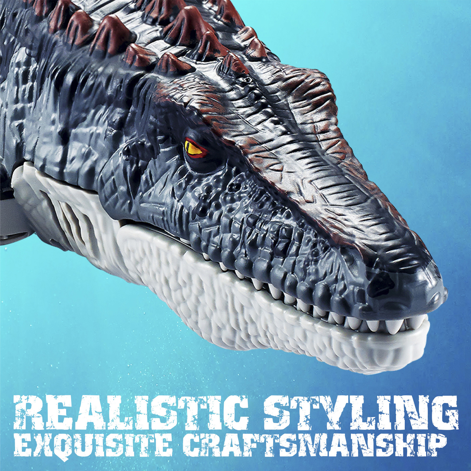 RC robot Dinosaur Mosasaurus Swim Like A Real Mosasaurus Remote Control Swimming in Water or Pool with Spray Water Easy to Operate Great Gift for Kids