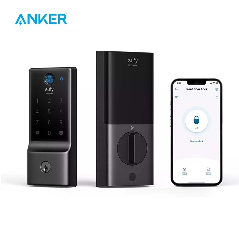 TEMU By Anker C220, Fingerprint Keyless Entry Door Lock, Built-in Wi-fi, Control, Front Door Deadbolt, 8months Battery, Reliable Power, Ip53 Waterproof, Grade 3 (refurbished)