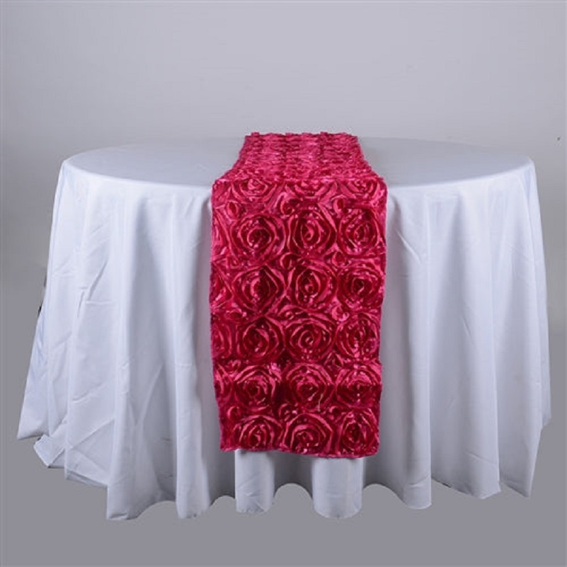 TEMU 14 Inch X 108 Inch Rosette Table Runner - Elegant And Textured Table Decor For Weddings, Parties, Holidays, And Special Occasions