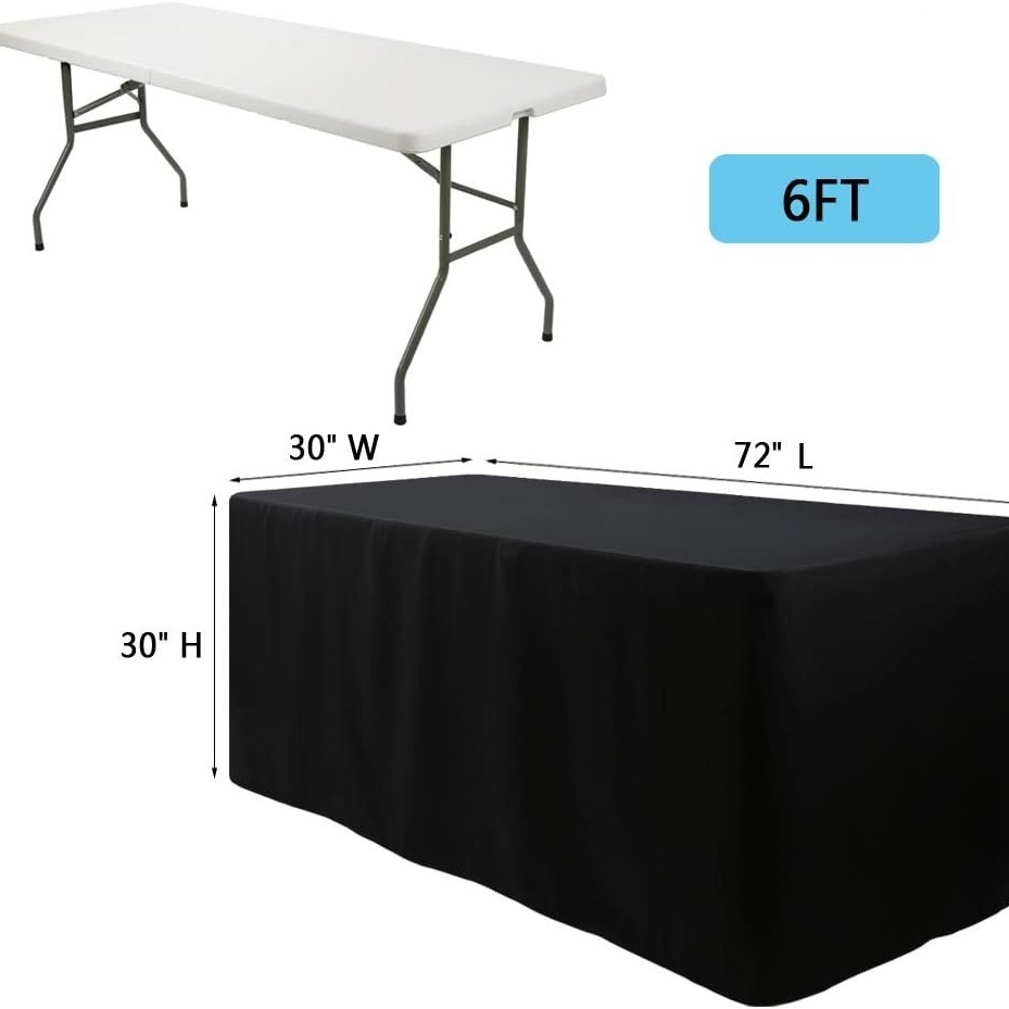 

2pc 6ft Fitted Rectangle Tablecloth, Rectangle Premium Tablecloth, Polyester Fabric Washable Tablecloth For Home, Party, Wedding Or Restaurant Use.