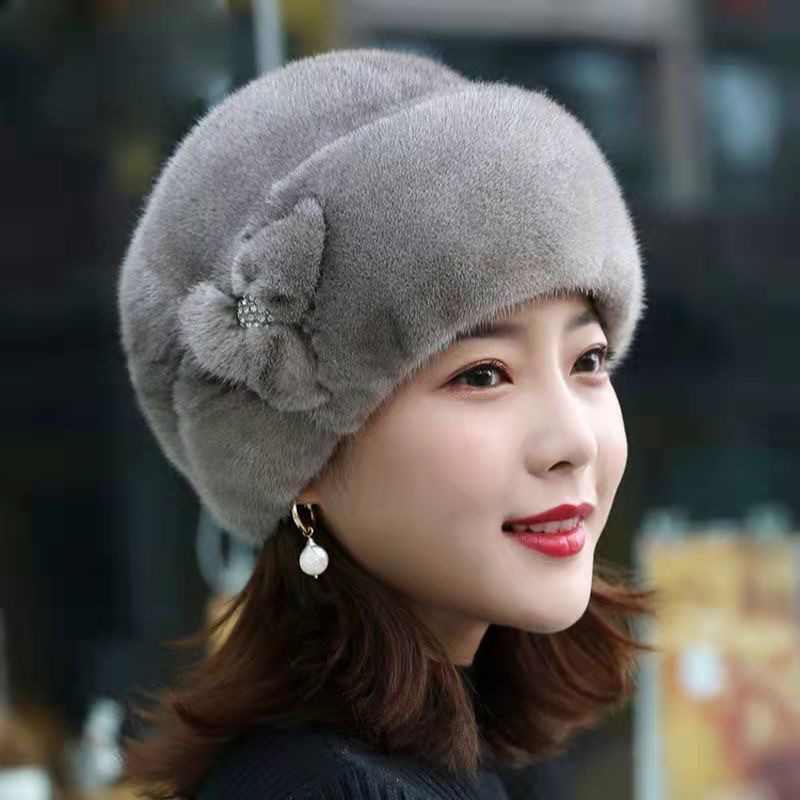 

1pcs Women's Mink Hat Winter Fluffy Fur Beret Fur Hat Women's Headband Outdoor Hat Earmuff Ski Hat Warm Fur Hat