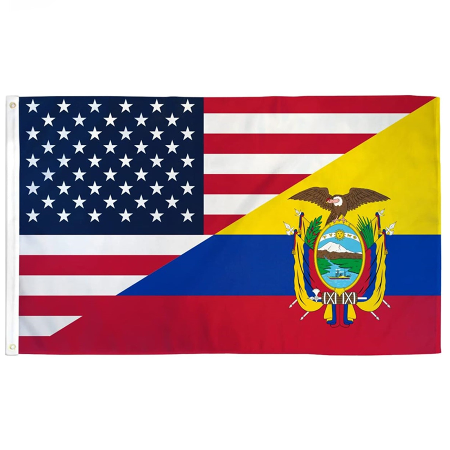 

2 Pack Double Sided Usa & Ecuador Flag 3x5ft Vibrant Print Usa Ecuadorian Flag Banner Indoor Outdoor Patriotic