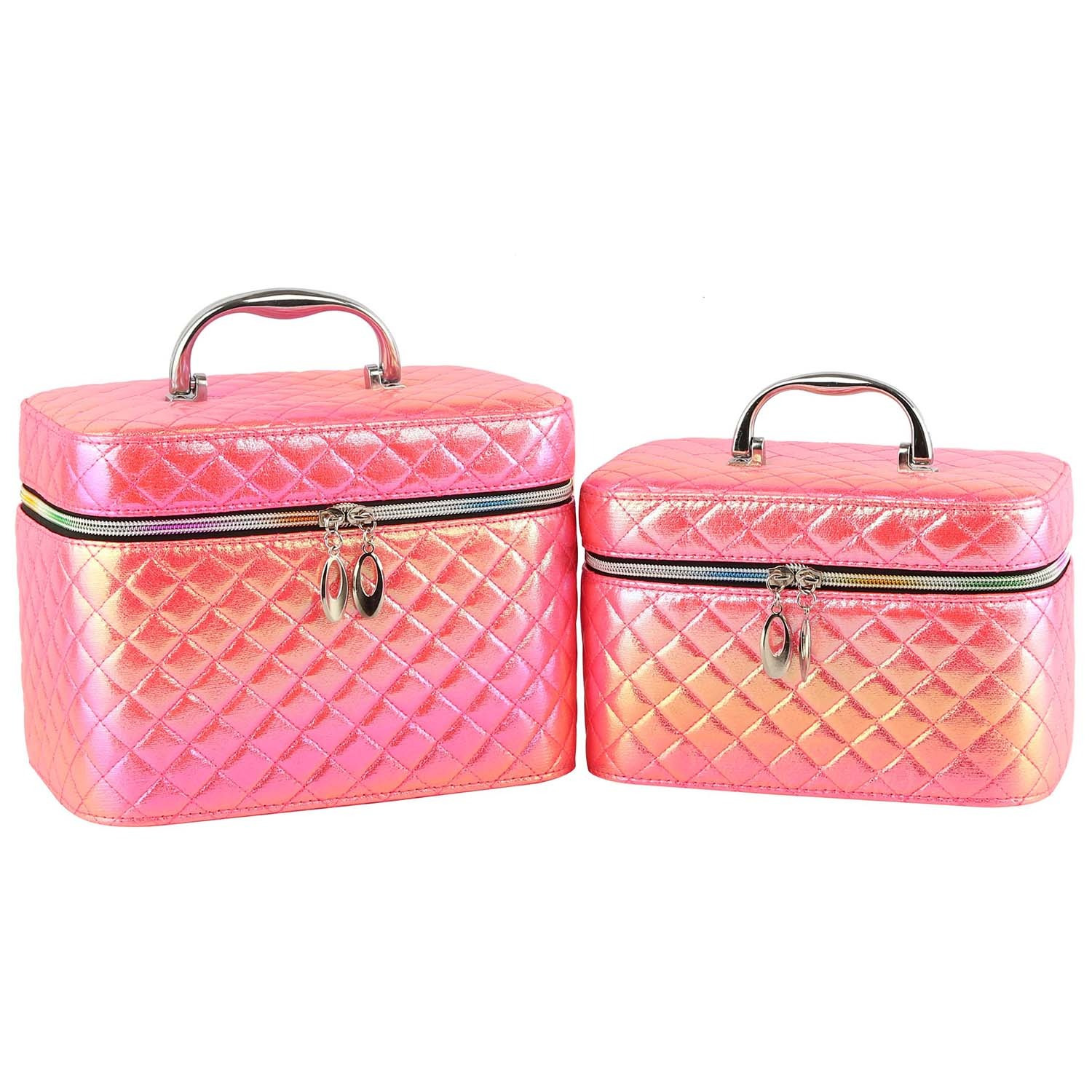 

2pcs Set Quilted Cosmetic , Makeup Bag, Jewellery , Up Boxfor Makeup Bag,