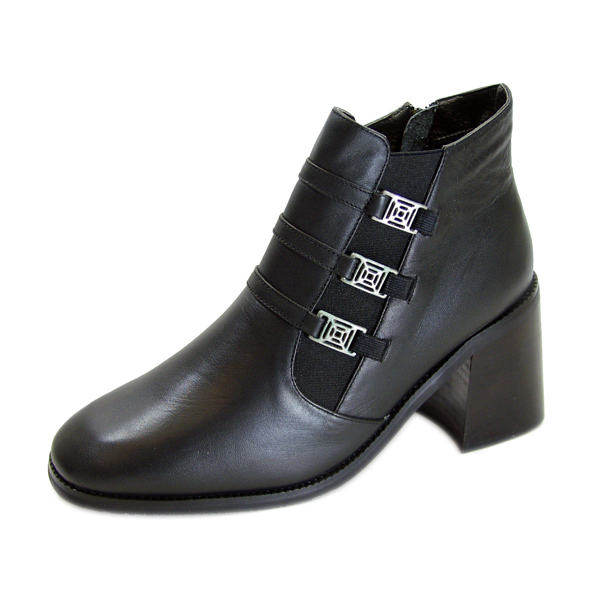 Peerage Jolene Women's Wide Width Leather Ankle Boots Black / 8 E