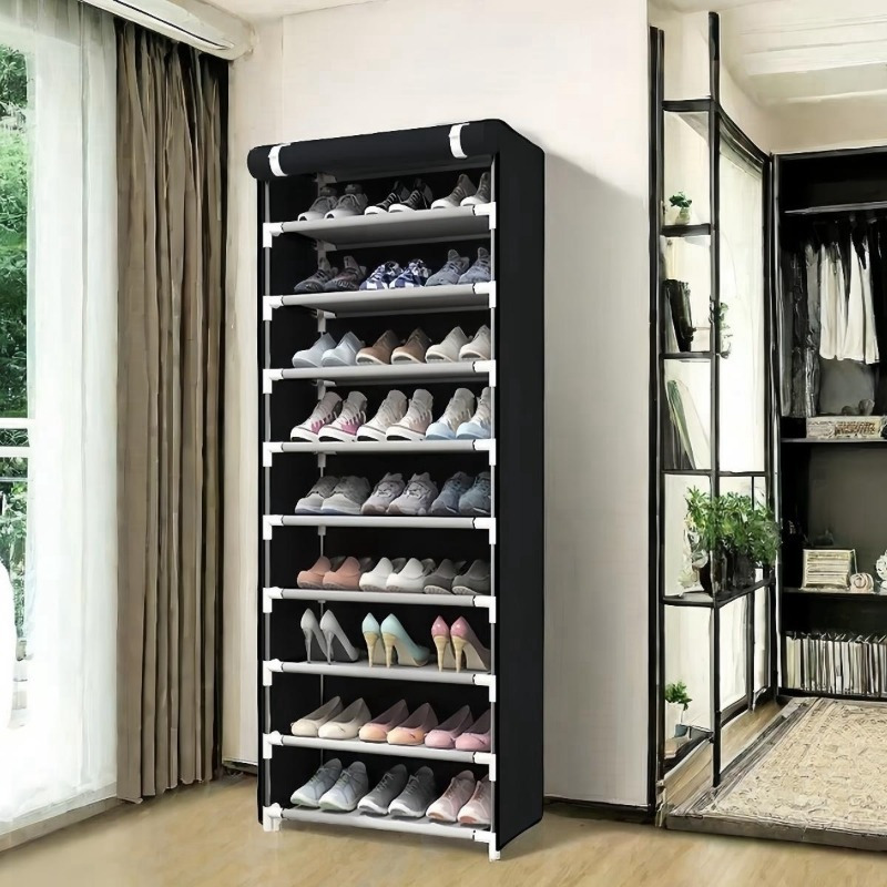

1pc Shoe Rack Storage Cabinet, Simple Shoe Rack, Dustproof, Non-woven Shoe Rack, Home Furniture, Space Saving Cabinet