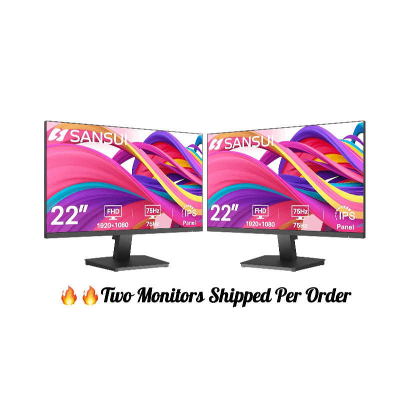 

2 -sansui 22 (set Of 2 Es-22f2) Ips 75hz Fhd ( No -in Speakers)1080p Vga Computer Compatible Eye 178 For And Laptop