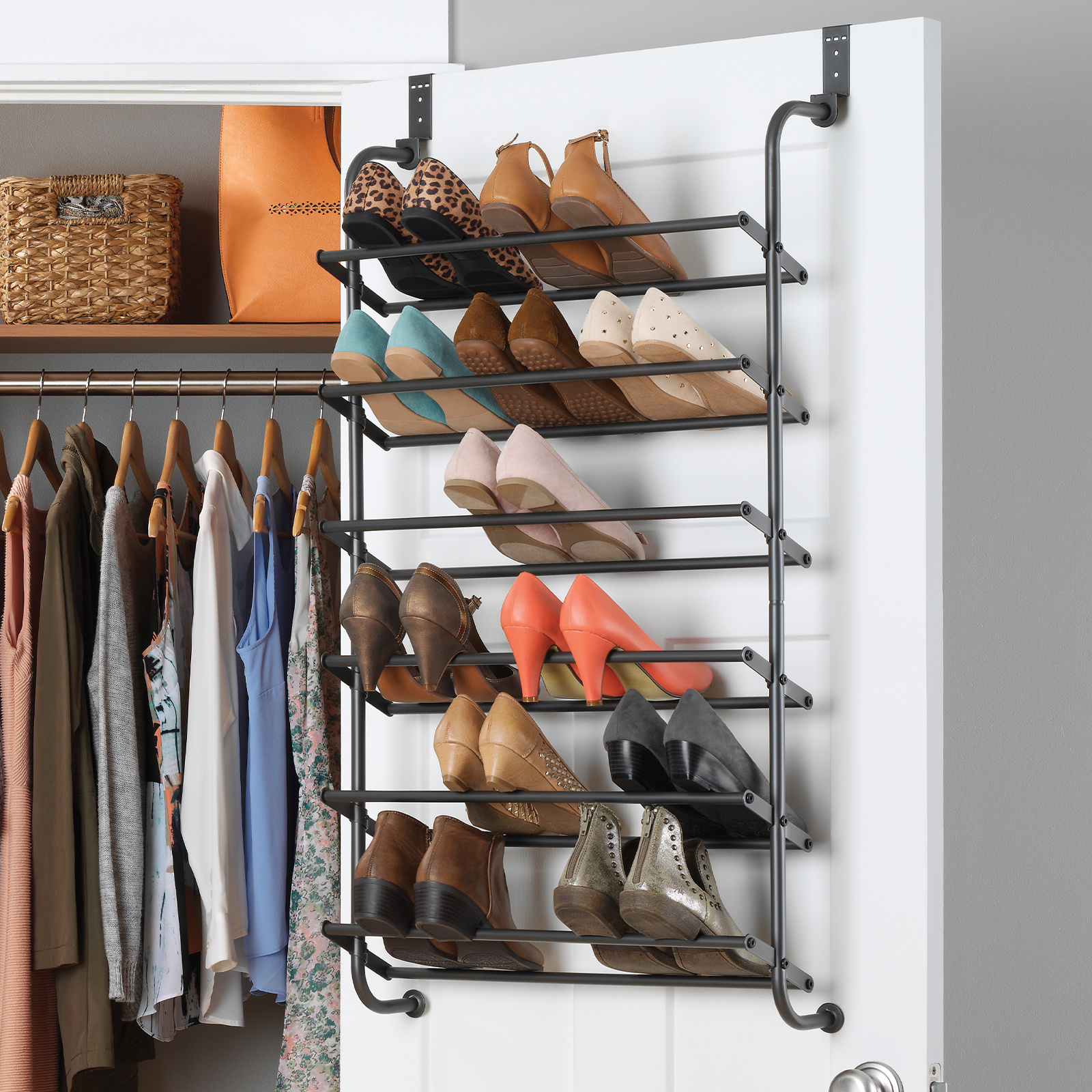 

Over The Door Shoe Rack Organizer, Hanging Shoe Rack Organizer, 18 Pair