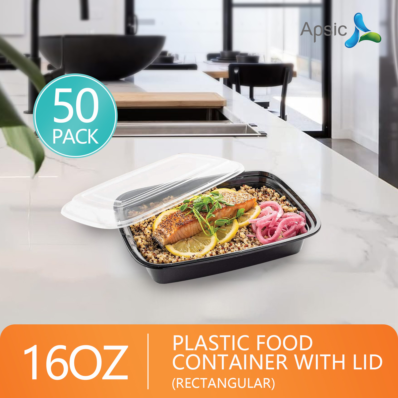 

50 16oz - Apsic Reusable Food Storage - Disposable Plastic - , /dishwasher/ Safe