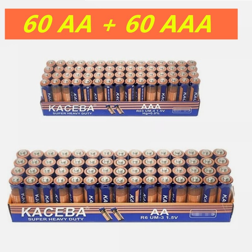 

60 Aa And 60 Aaa Batteries 1.5v. Wholesale Lot Low Draining Devices, Remotes, Clocks, Lamps