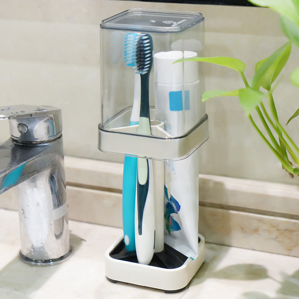 

1pcs Minimalist Toothbrush Holder With Cup And Bathroom Tumbler Set - Couple Toothbrush Storage Organizer And Bathroom Accessories