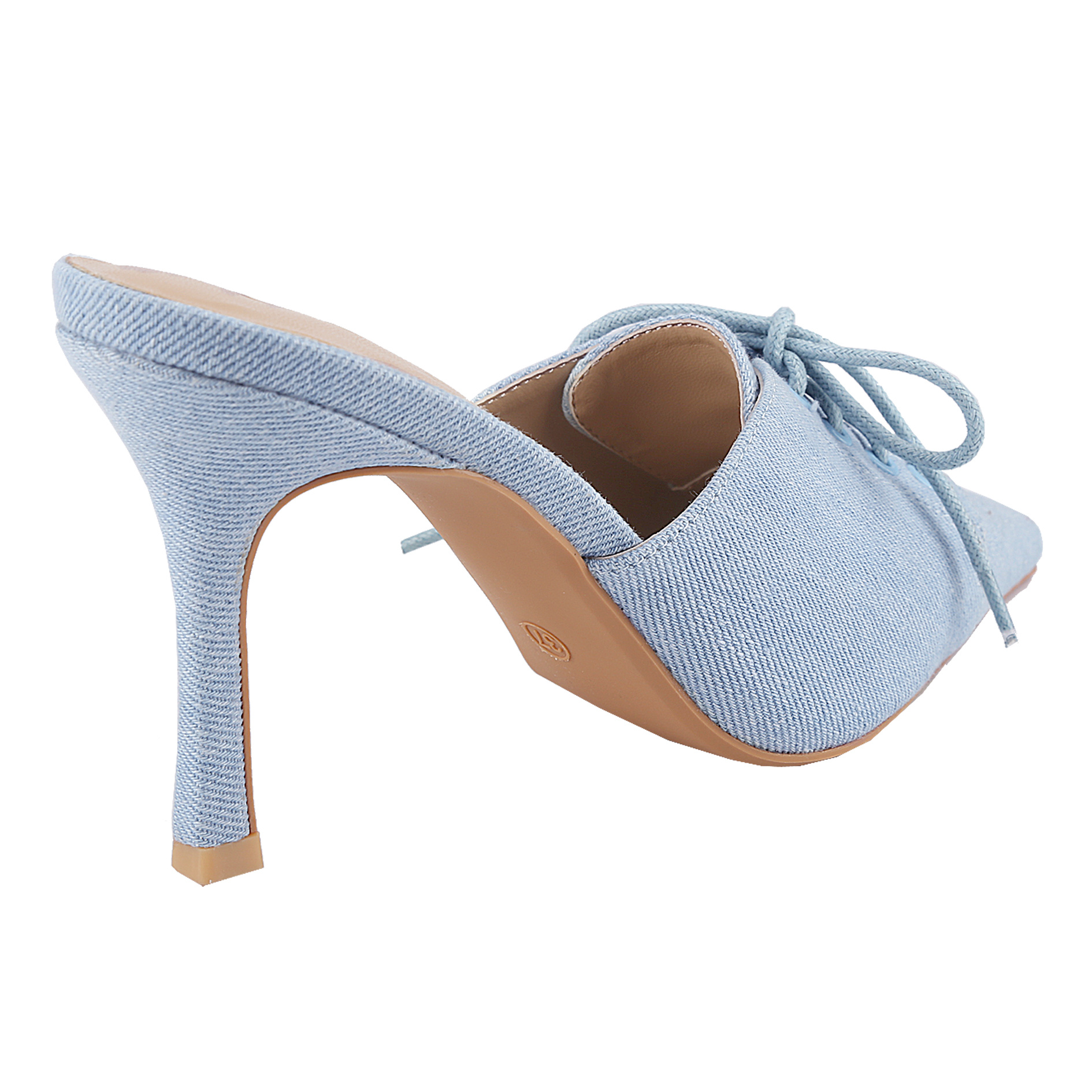 women s denim stiletto heels sandals pointed toe heeled mule Temu