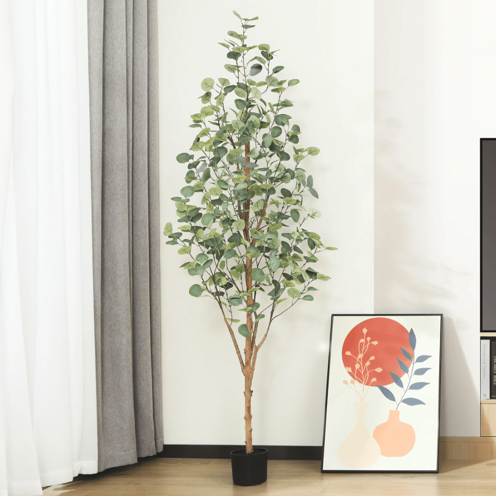 6 Ft Artificial Eucalyptus Plants In Pot With Realistic Leaves And