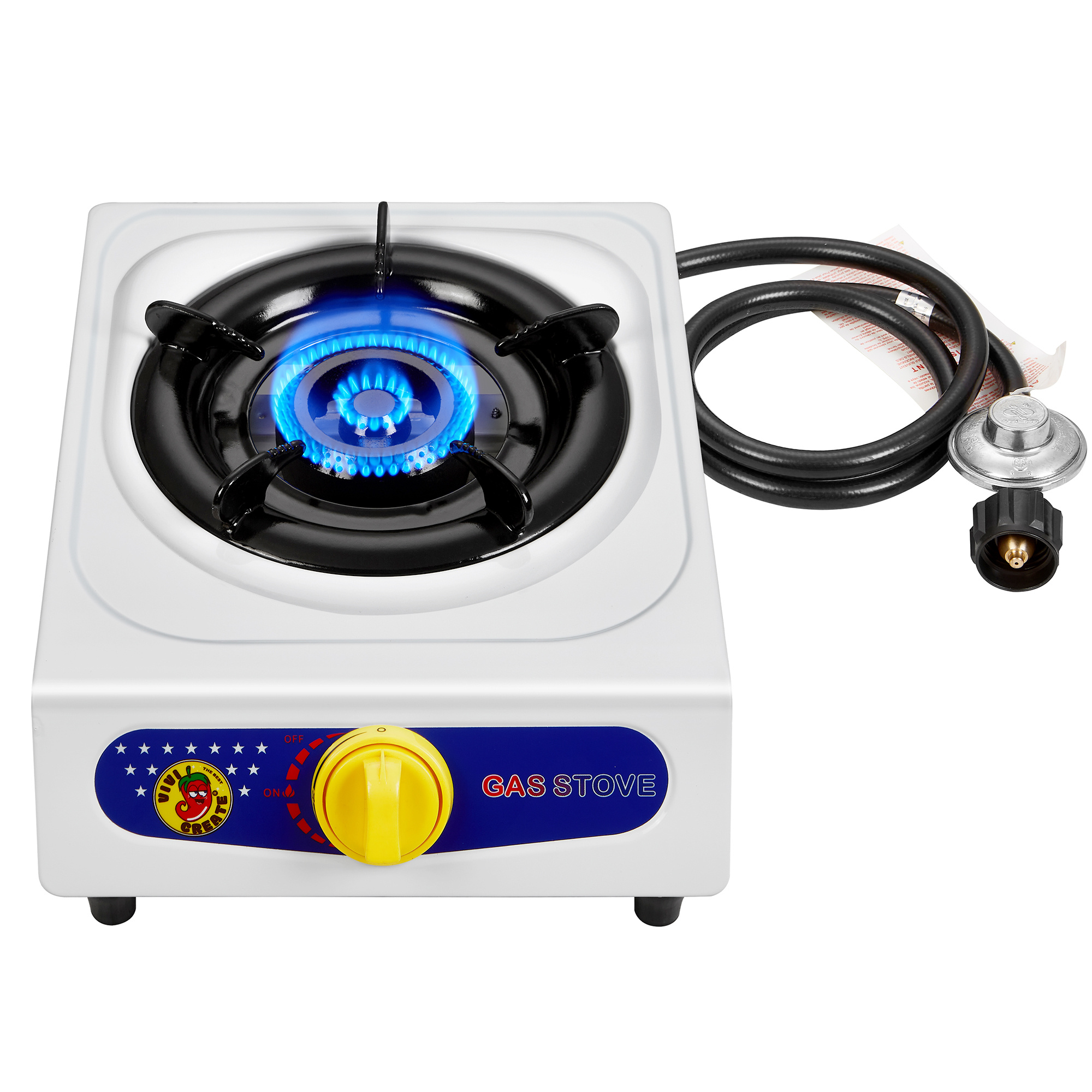 

10000 Btu Automatic Ignition Single Burner Garden Yard Camping Camp Hiking Propane Cooker Stove With Csa Regulator And Gas Hose,