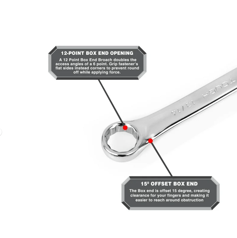 5piece Jumbo Combination Wrench Set Sizes 1", 11/16", 11/8", 13/16