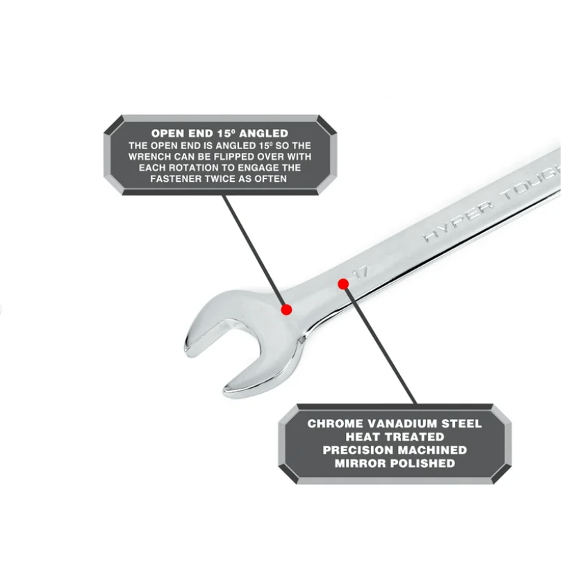 5piece Jumbo Combination Wrench Set Sizes 1", 11/16", 11/8", 13/16