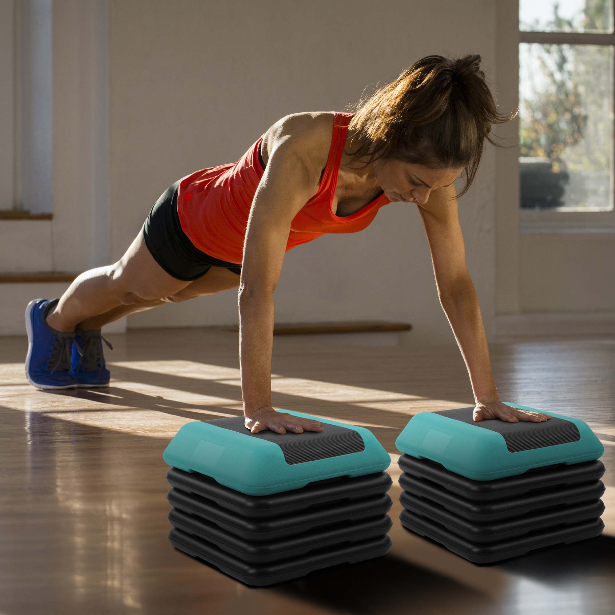 Exercise Stepper High Step Aerobic Platform Gym Bench ZenStyle 43