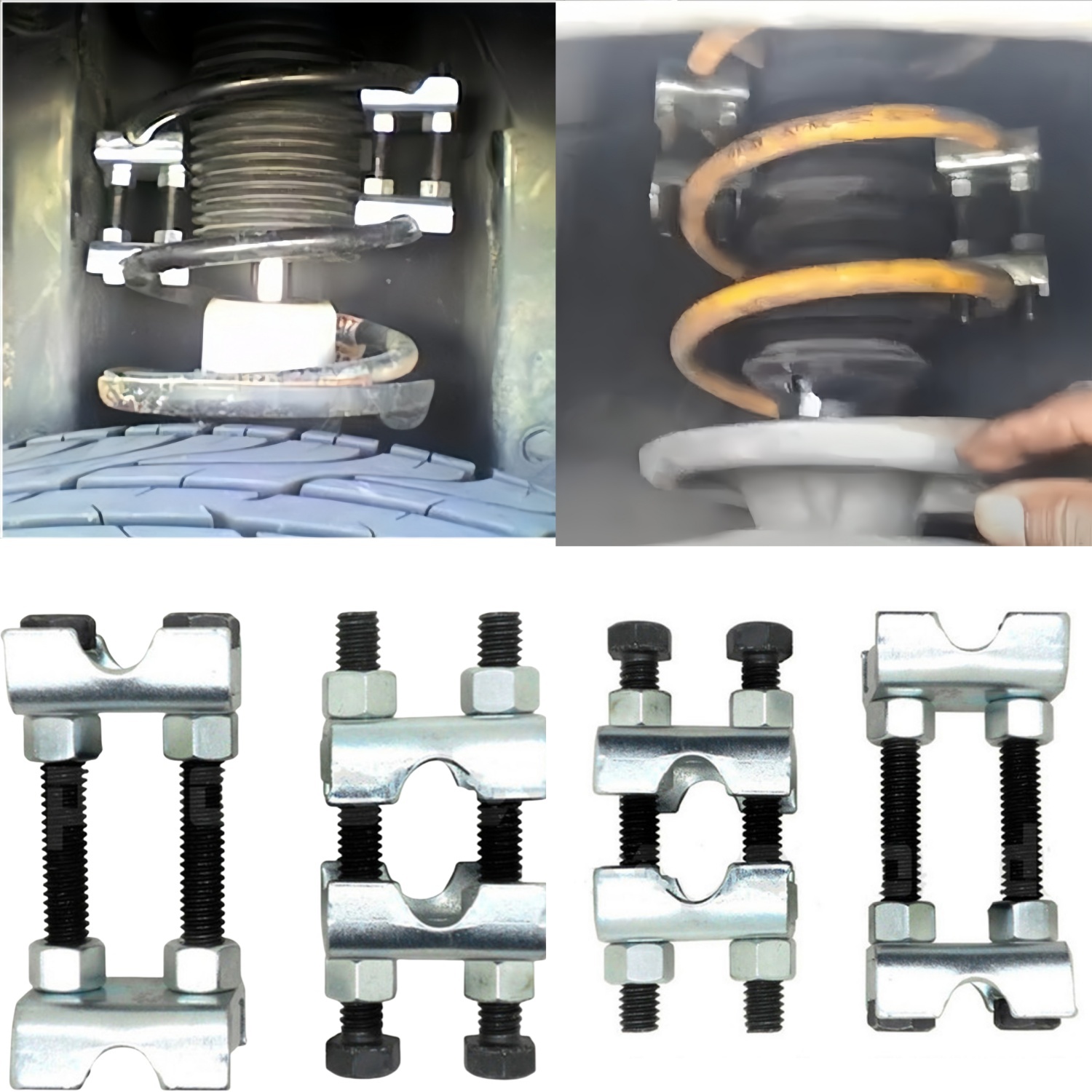 TEMU 4pcs 2-way Adjustable Spring Spacer, Spreads Or Compresses Coil Springs, Mini Coil Spring Compressor Strut Shock Absorber