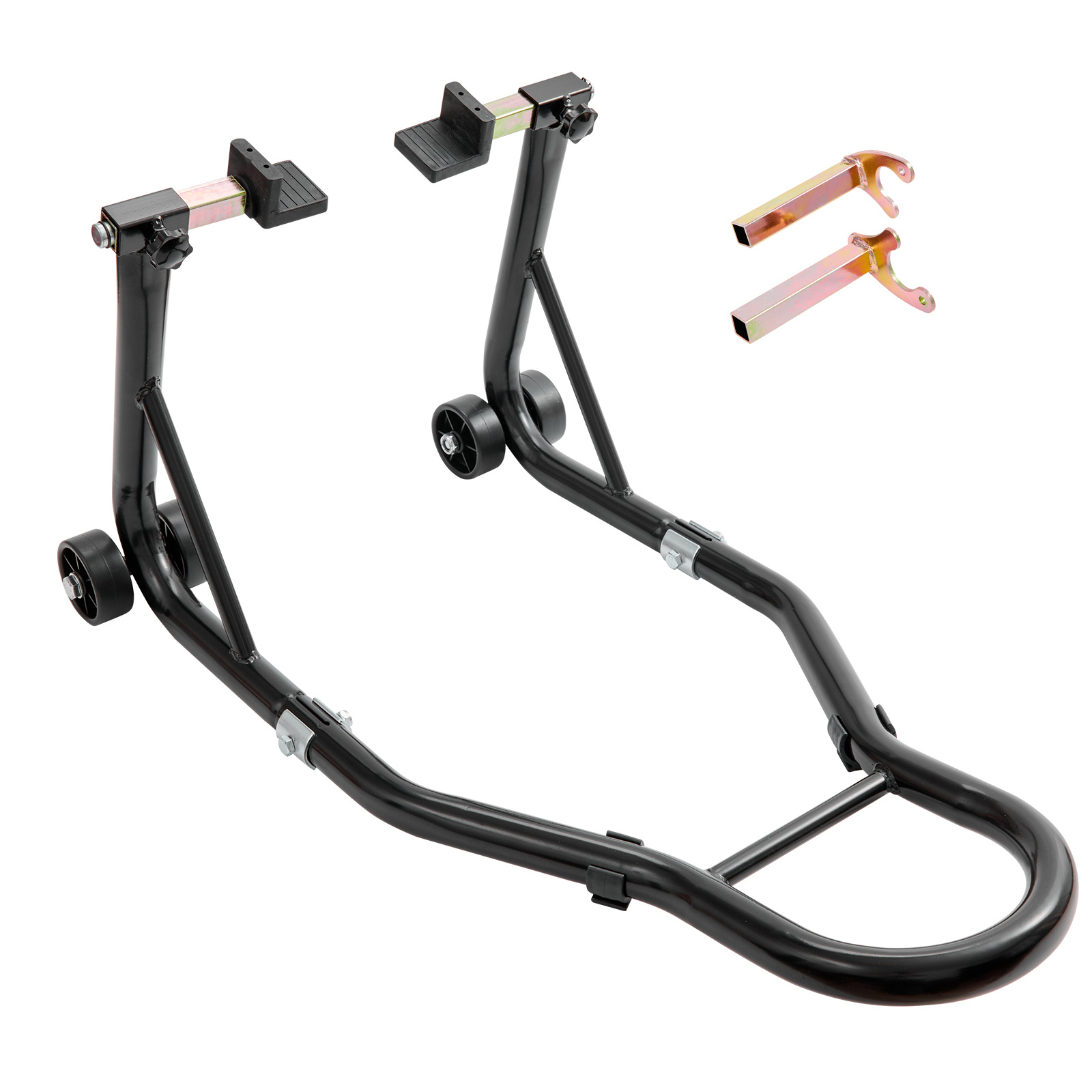 Vevor Motorcycle Rear Wheel Stand, With U + L Fork Swingarm Spool, 850 Lbs Capacity Heavy Duty Rear Wheel Stand Motorcycle Lift Jack Stand, Black