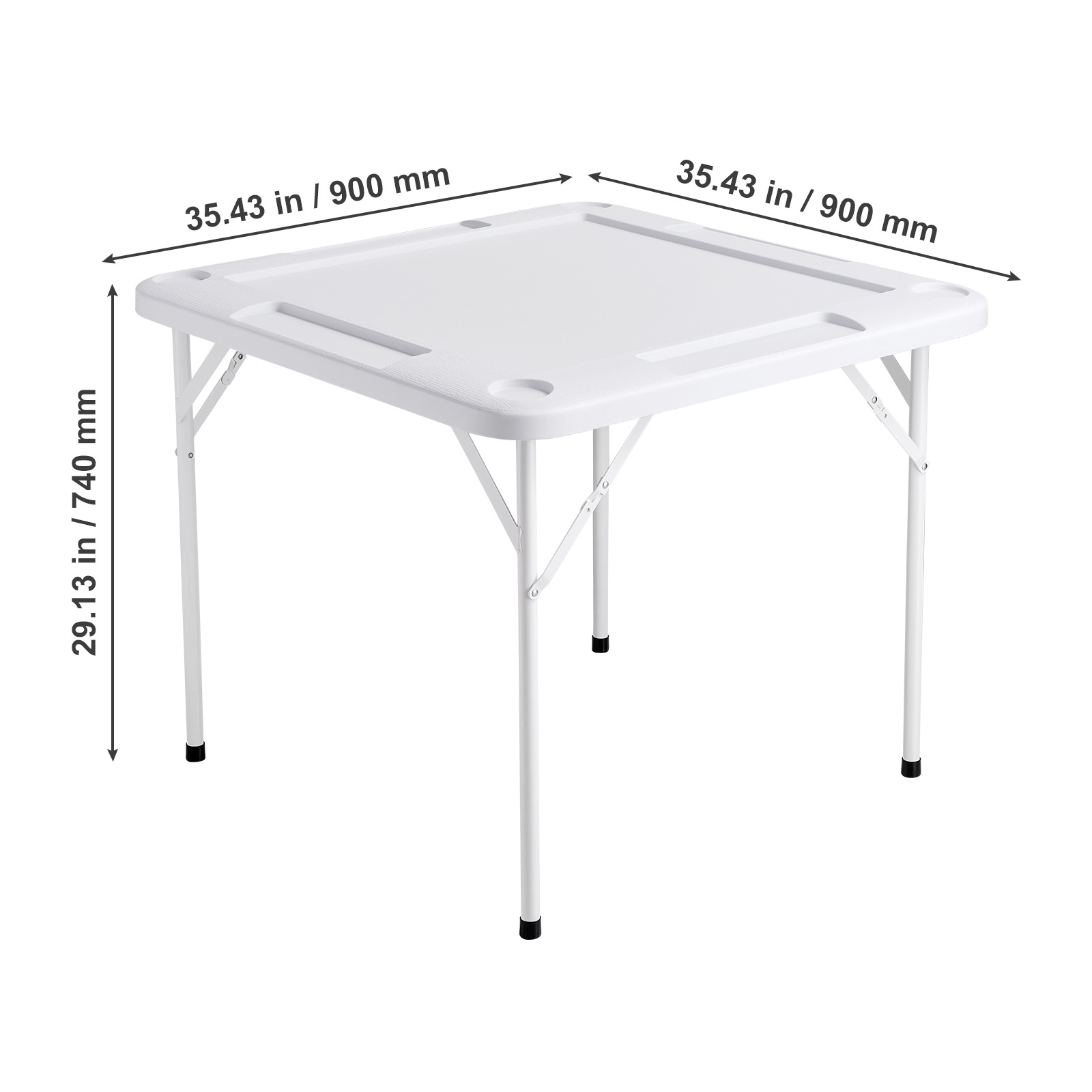 VEVOR Mahjong Table 4 Player Folding Card Table & Table Mat Cup Holder Chip Tray