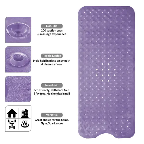 bathtub mat bath mats for bathroom non slip in 5 colors comfortable and safe bathing experience for all ages shower black floor anti slip water absorbent collection bath mat inside tub extra long 40 x 16