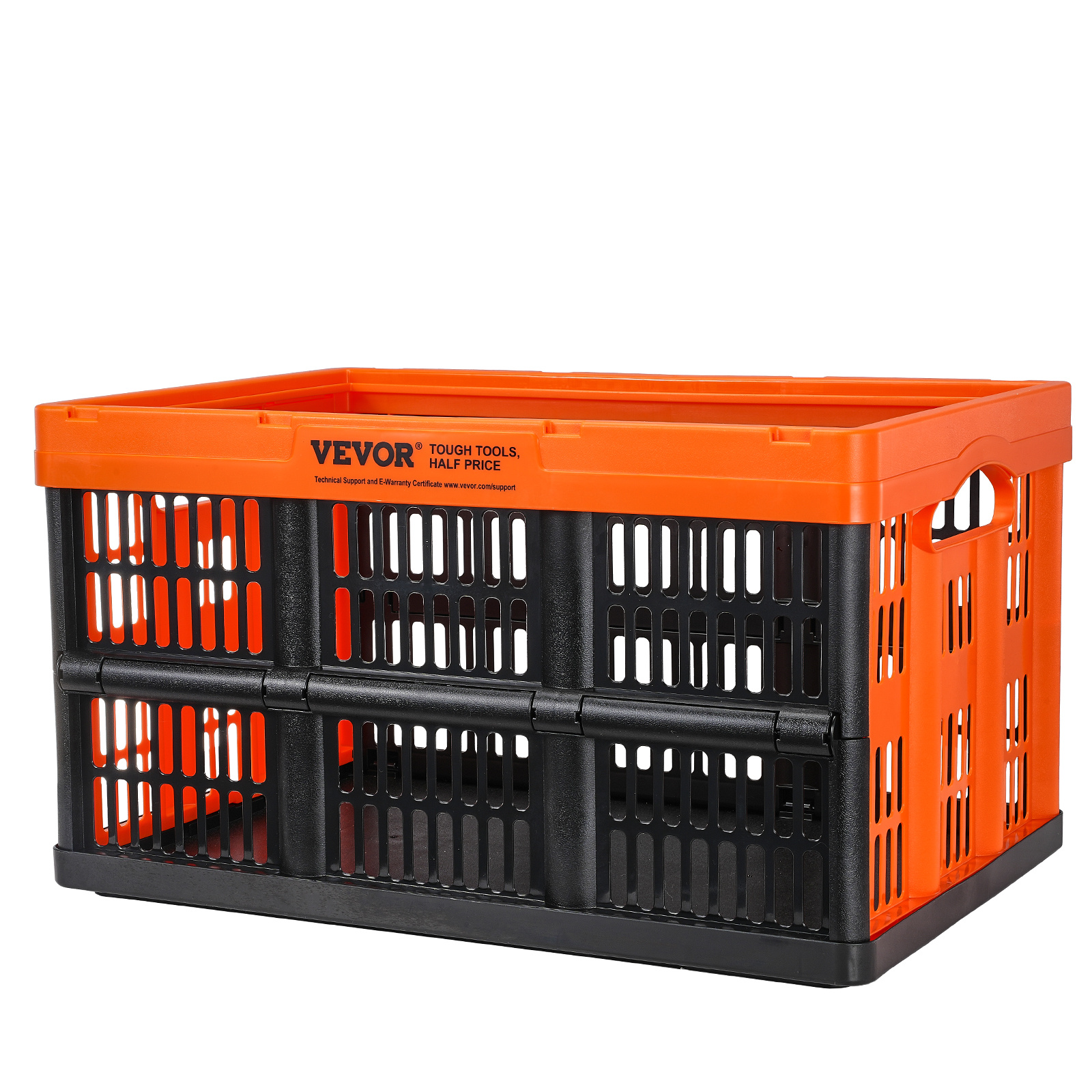 TEMU Vevor Plastic Collapsible Storage Basket, 45l 3 Packs, Folding /bins With Handles, Large Heavy Duty Containers For Clothes, Books, Snack, Shoes
