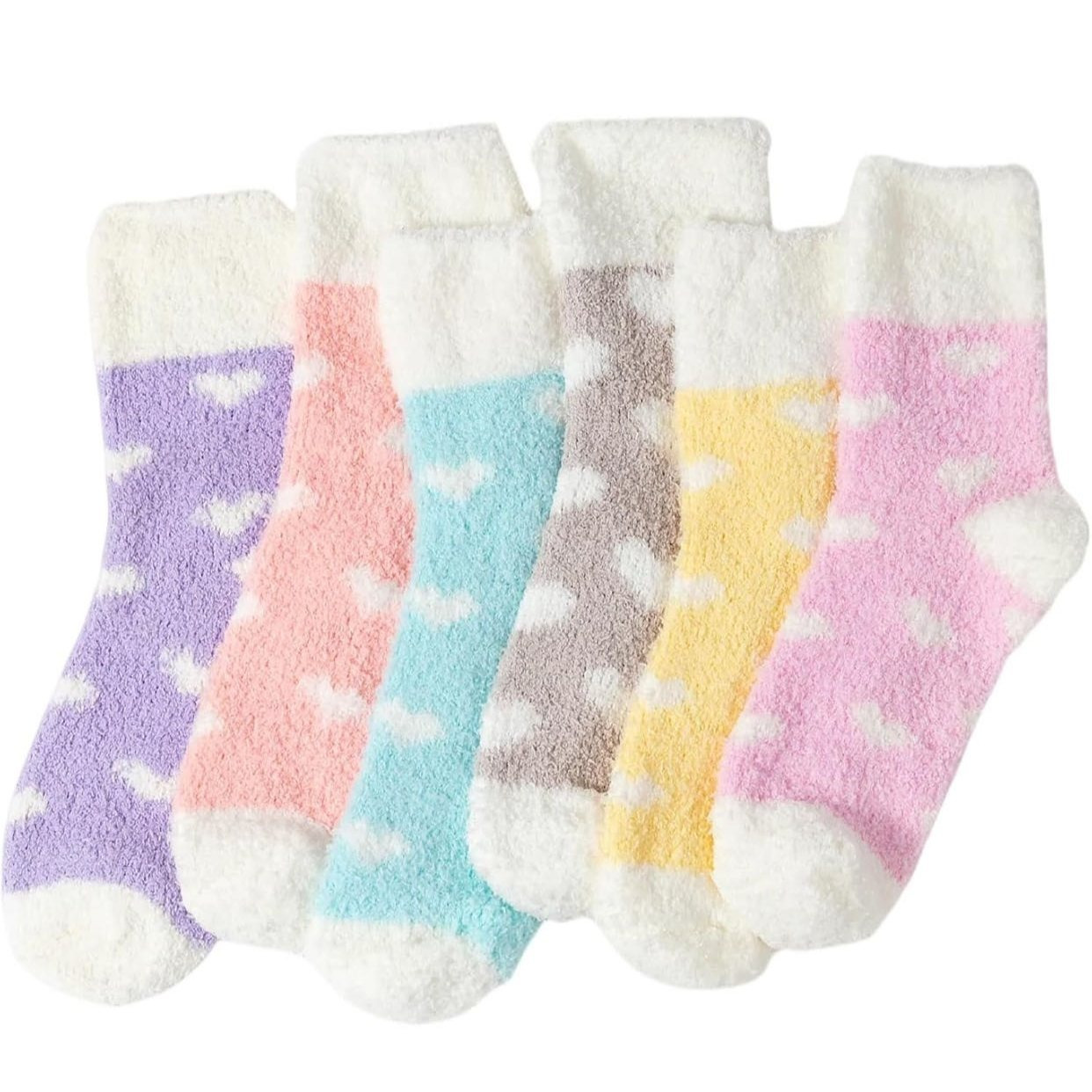 TEMU 5 Pairs Cute Patterned Socks Warm Crew Socks