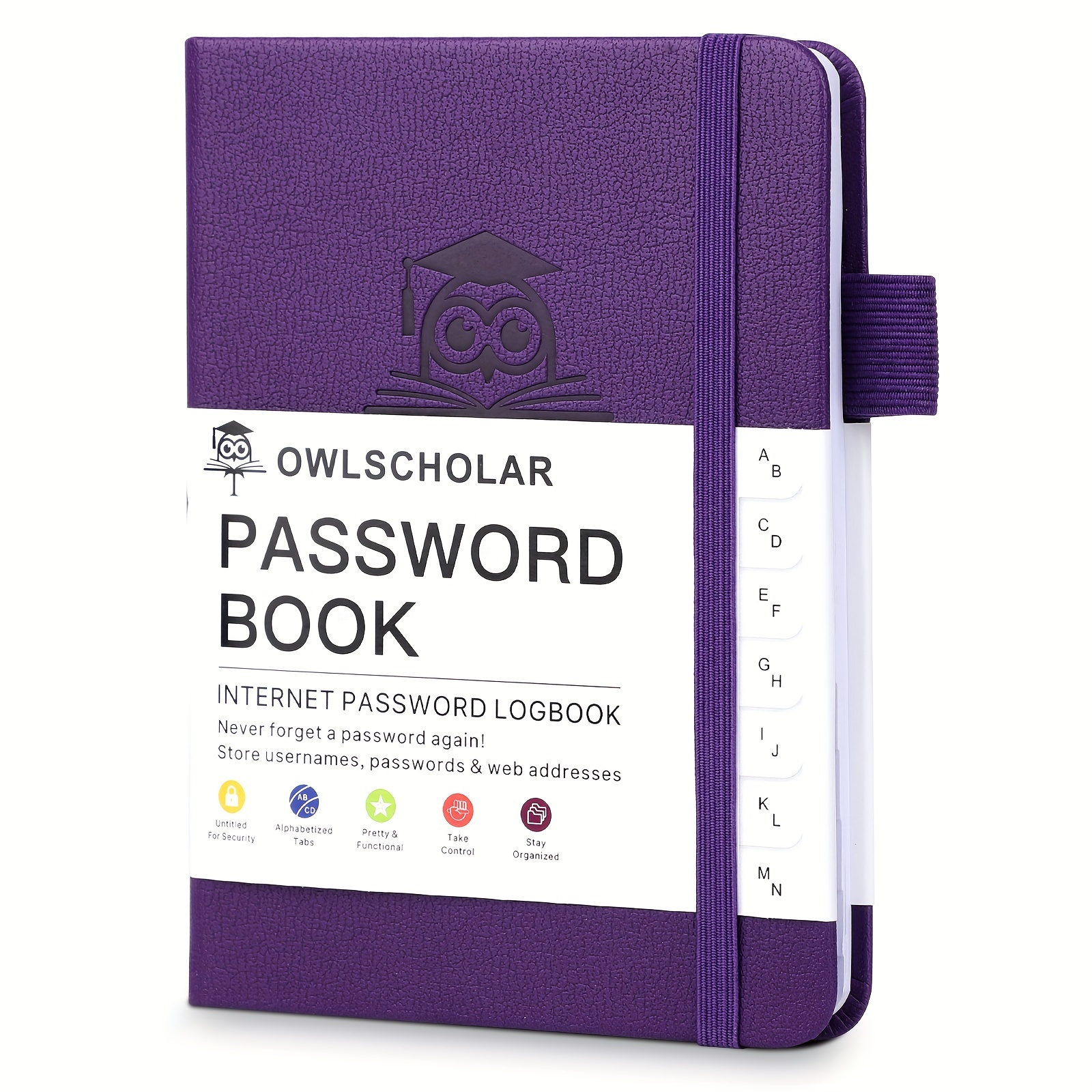 

Password Book With Tabs, Hardcover Internet Address & Password Organizer Logbook, Medium Size Notebook Journal For Home Office