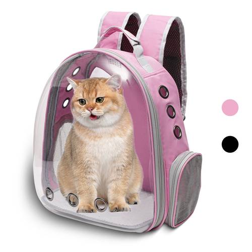 cat backpack carrier pet cat carrier with ventilated design for carrying puppy cats back pack bag space capsule for traveling hiking camping outdoors