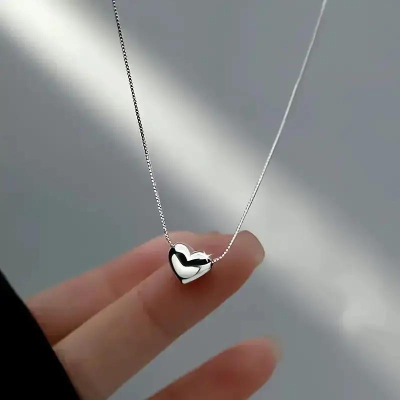 

Mini 925 Sterling Heart Pendant Necklace - Simple Yet Elegant Design, Hypoallergenic, Nickel-free, , And Long- Jewelry Decoration For Women And Girls