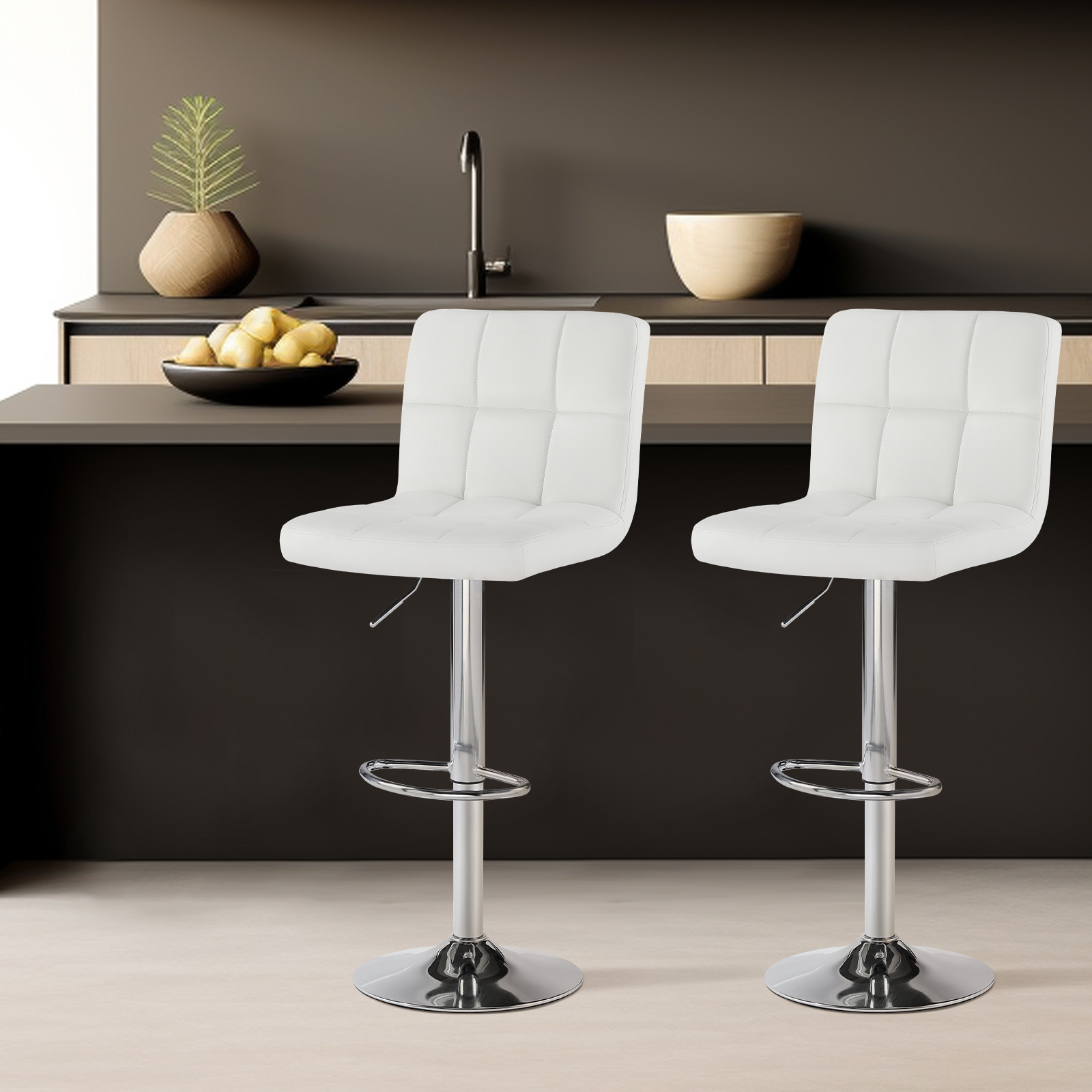 Bar Stools Set Armless Adjustable