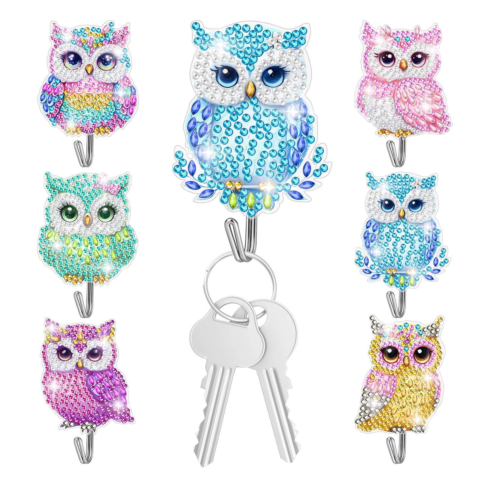 

Diy Painting Hooks Kit, Cute Cat/ Bird , Acrylic Irregular Wall Decor, For Kitchen & Home