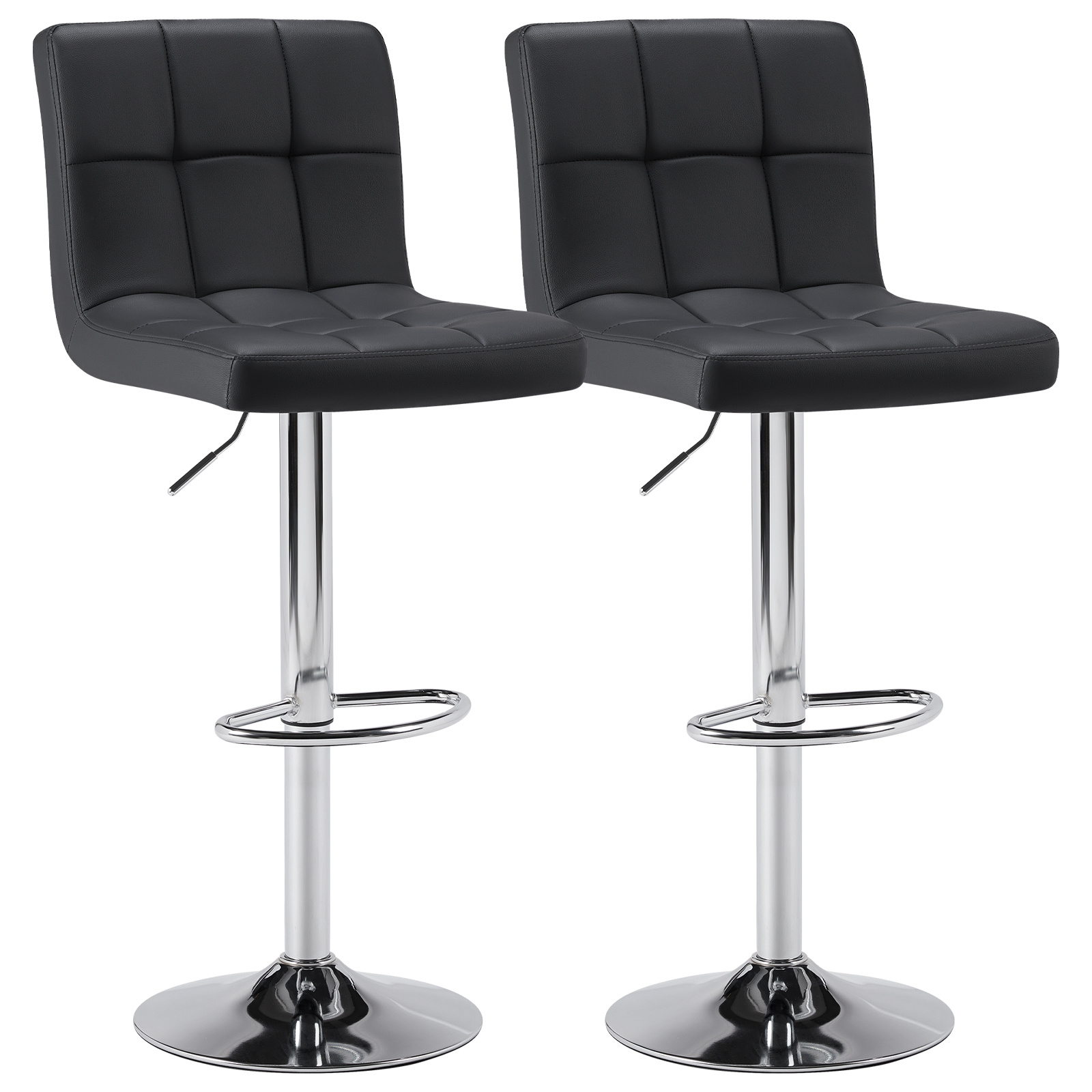 mcq bar stools set armless adjustable swivel barstools pu leather hydraulic kitchen counter height bar stools thickened seat cushion with back Product details 2