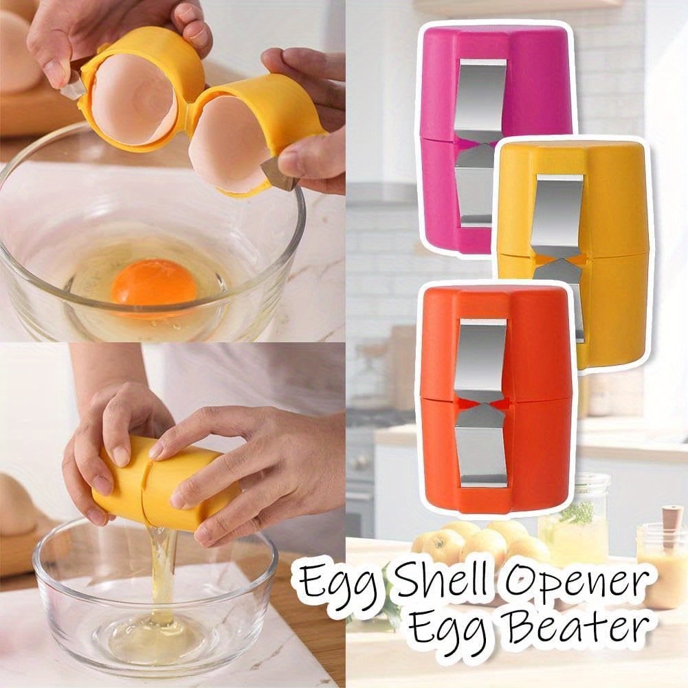 

3pcs Egg Separator Tool, Easy Cracker, Handheld Kitchen Gadget, Baking & , Plastic Material, Professional , Quickly Cutting Off Cooked Eggs For Home Kitchen