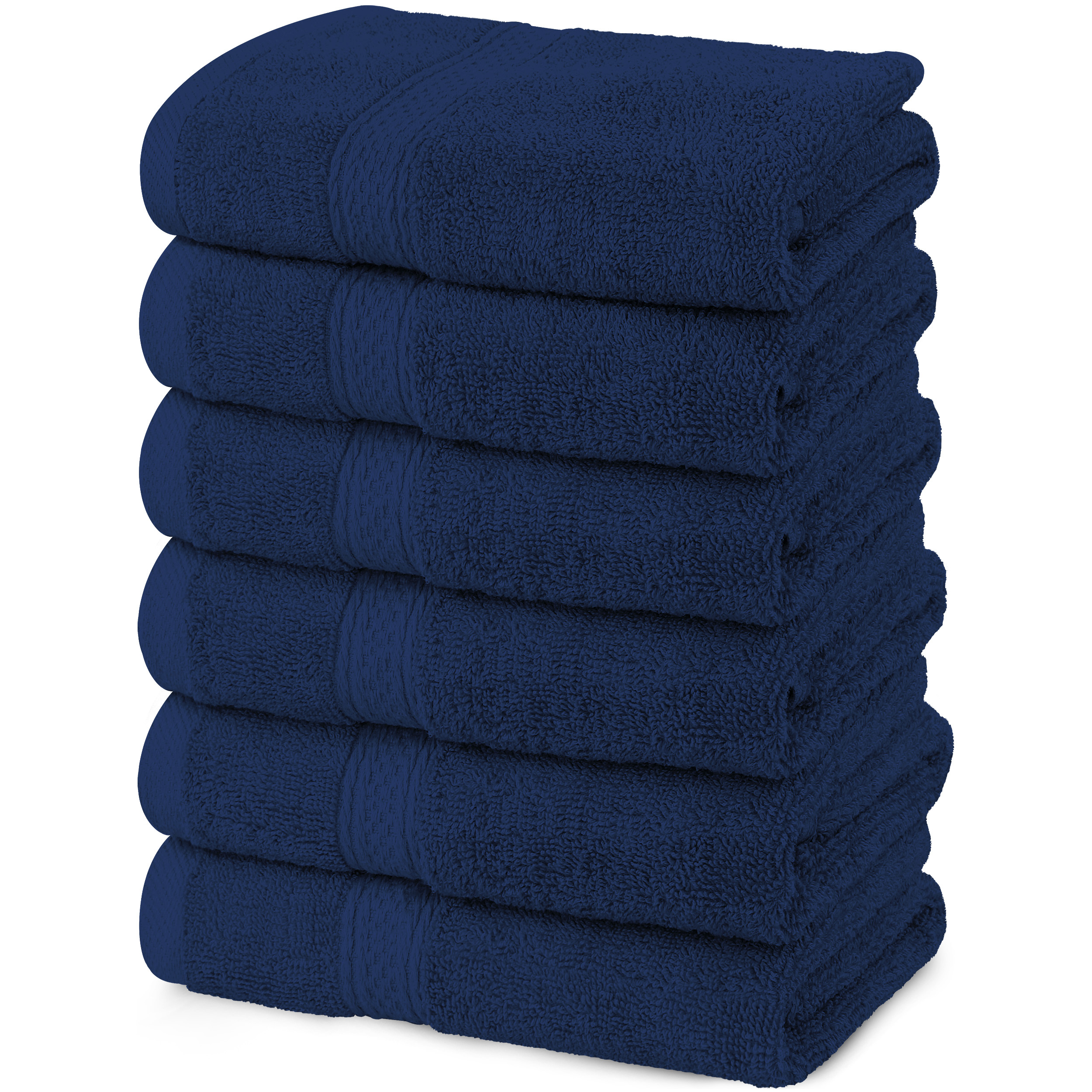 

6 Premium (16 X 28 Inches) Hand Towels Set, 100% Ring Spun Cotton, 600gsm Absorbent Towels For Bathroom, Shower, Hotel, Spa & Gym