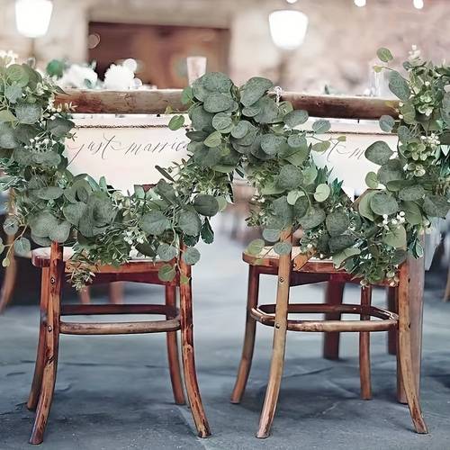 1pc eucalyptus garland with long willow leaves 1 pack 6ft silvery dollar boston fern greenery garland white flowers eucalyptus vines scene decor