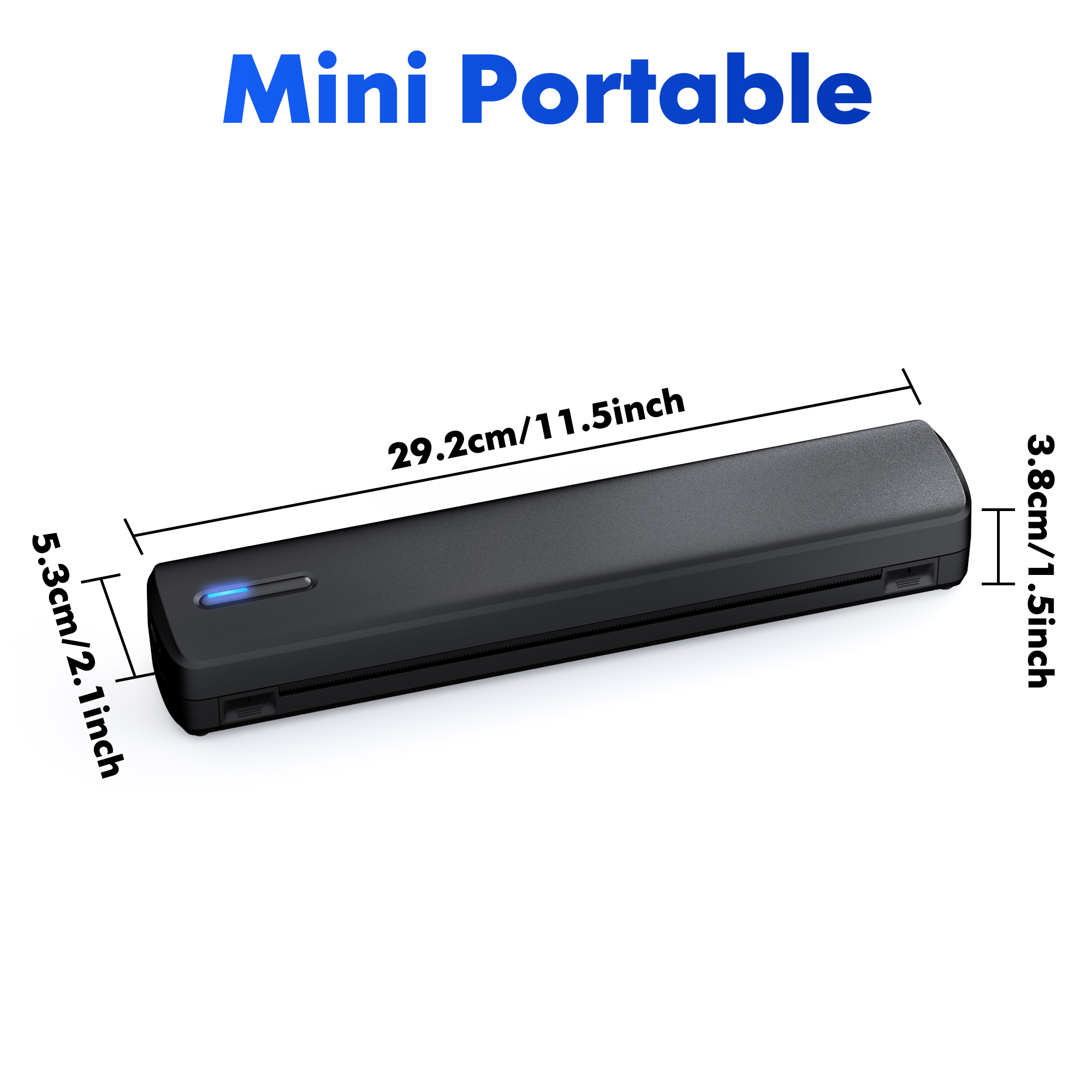 Portable Printer Wireless For Travel, Thermal Printer Inkless, Small Compact Printer Support Folding Paper/rolling/tattoo paper, Work With Laptop Phone And Pad
