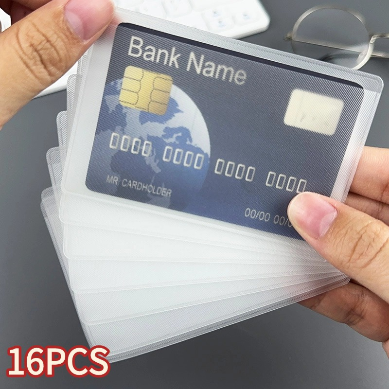 

16pcs Waterproof Card Holder - & Resistant, Frosted , Bus Pass, Id Badge, Credit Card, Hotel And More