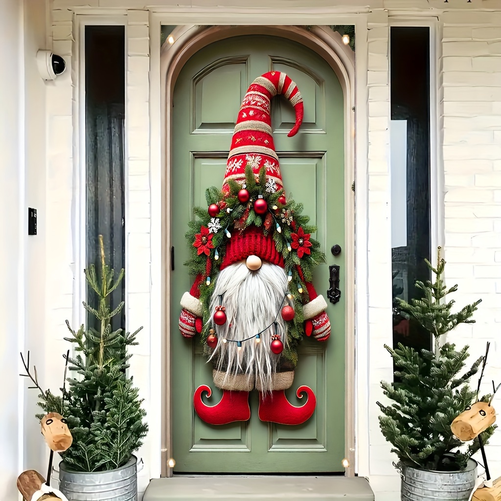 

Clearance, Christmas Door Banner - Polyester Door Curtain, No Power Needed, Indoor/outdoor Holiday Decor, Ideal For Home & Celebrations 1pc