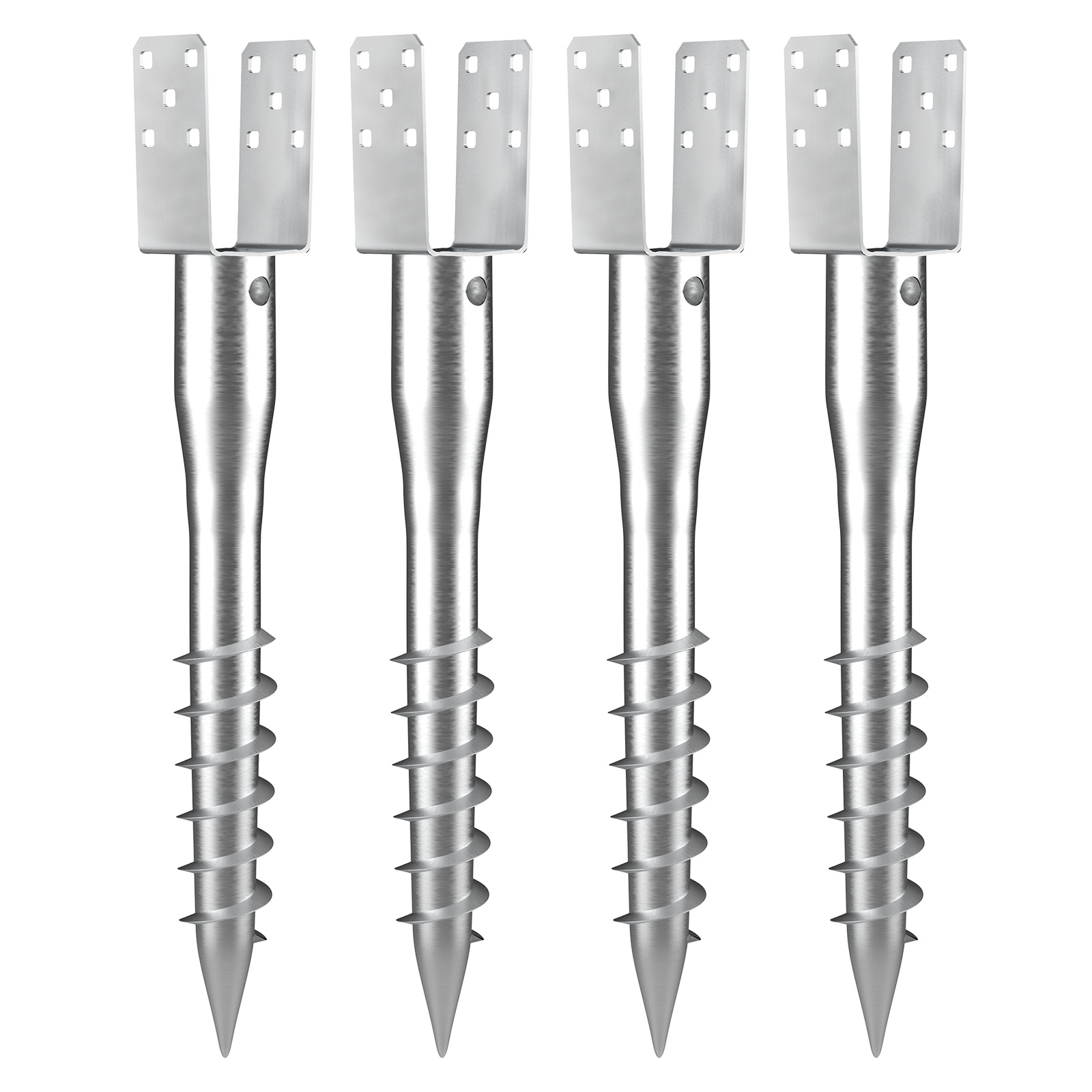 TEMU Vevor No Dig Ground Anchor 4 Pack 3.94 X 2.76 X 27.56 In Diy Screw In Post Stake