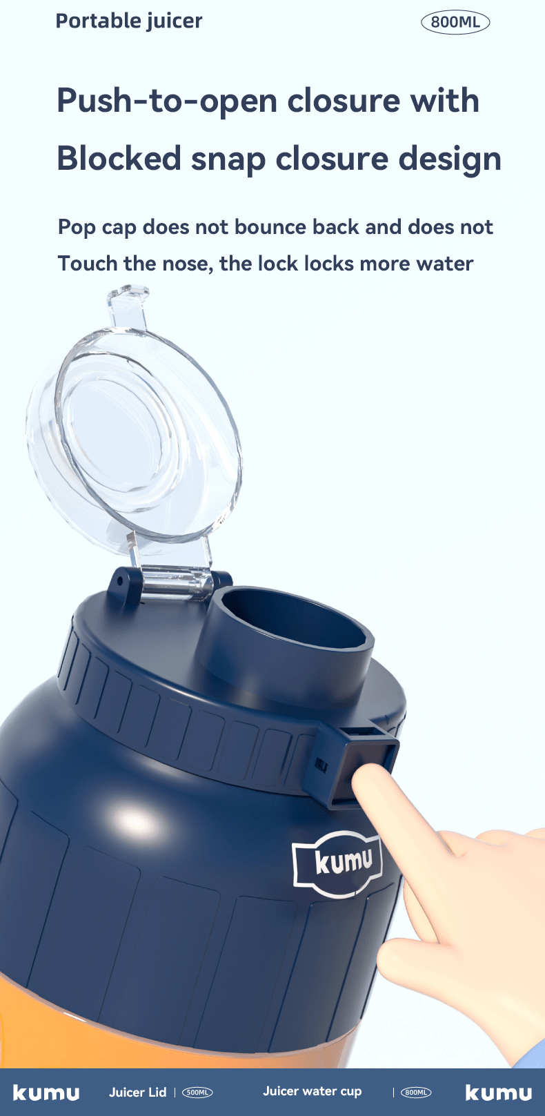 1 pc portable usb rechargeable electric juicer cup 28oz large capacity multi function fruit juicer mini blender for making smoothies juice details 5