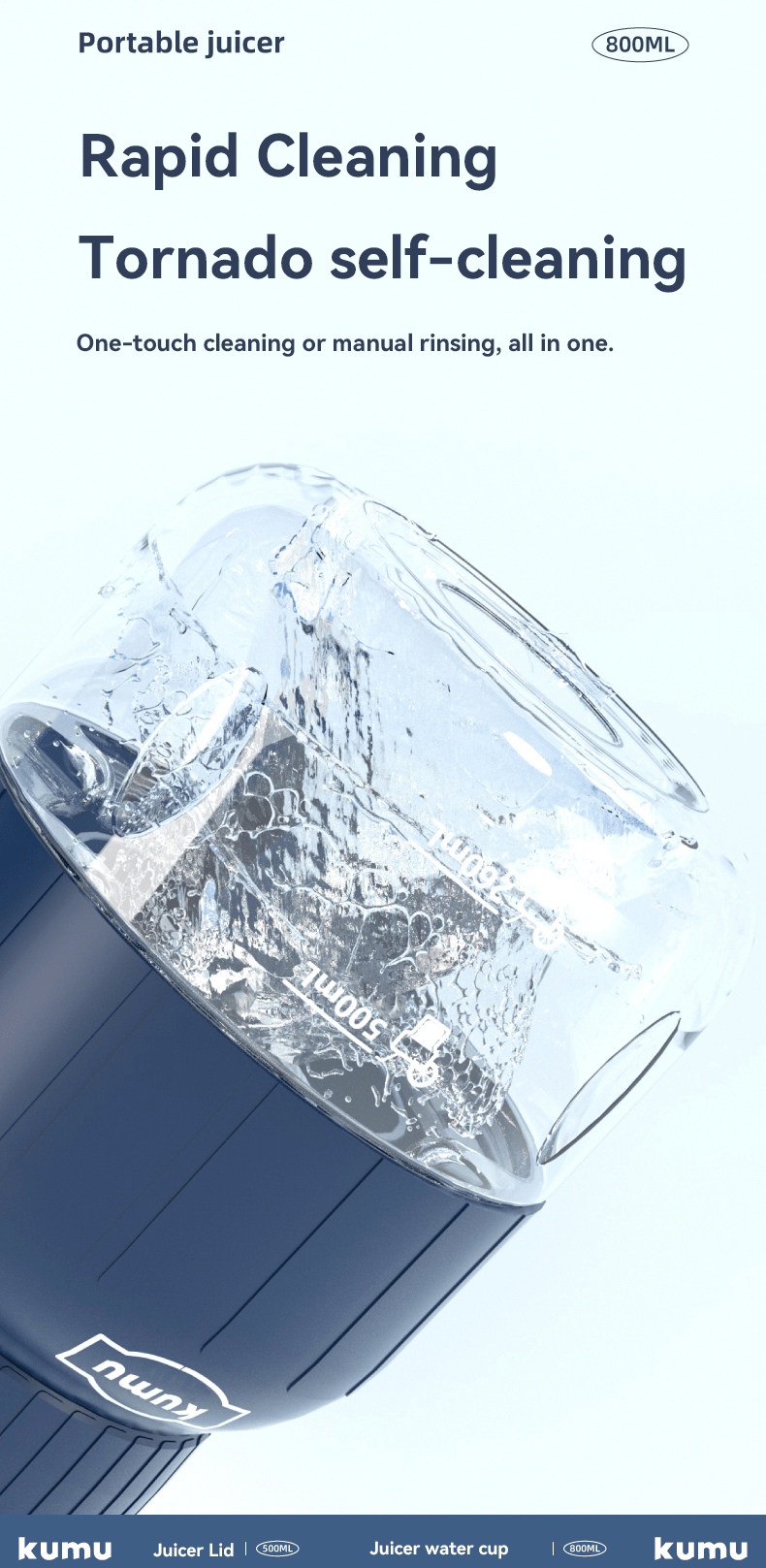 1 pc portable usb rechargeable electric juicer cup 28oz large capacity multi function fruit juicer mini blender for making smoothies juice details 10